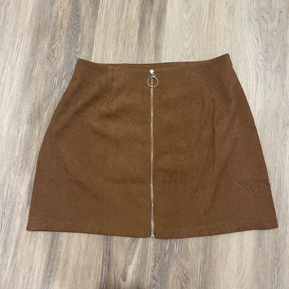 Shein Corduroy Style Zipper-front Mini Skirt - Picture 1 of 4